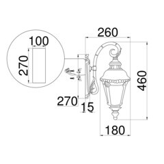 Светильник садово-парковый настенный Maytoni Goiri бронза E27 60 Вт IP44 (O029WL-01BZ) - фото 2
