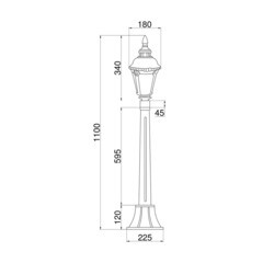 Светильник садово-парковый Maytoni Goiri бронза 1100 мм E27 60 Вт IP44 (O028FL-01BZ) - фото 2