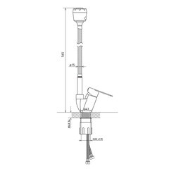 Смеситель для кухни Corsa Deco Light нержавеющая сталь с гибким изливом однорычажный (966365) - фото 12