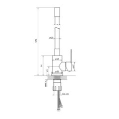 Смеситель для кухни Corsa Deco Vega Steel нержавеющая сталь/черный с гибким изливом однорычажный (966366) - фото 9