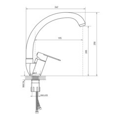 Смеситель для кухни Corsa Deco Swan нержавеющая сталь с высоким изливом однорычажный (966372) - фото 10