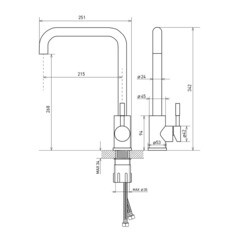 Смеситель для кухни Corsa Deco Everest черный с высоким изливом однорычажный (966376) - фото 9