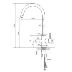 Смеситель для кухни Corsa Deco Pride белый с высоким изливом с подключением к фильтру однорычажный (966381) - фото 8