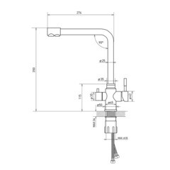 Смеситель для кухни Corsa Deco Prime нержавеющая сталь с высоким изливом с подключением к фильтру однорычажный (966384) - фото 2