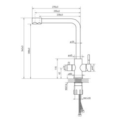 Смеситель для кухни Corsa Deco Prime черный с высоким изливом с подключением к фильтру однорычажный (966385) - фото 9