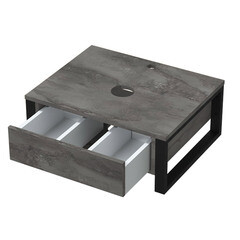 Тумба под раковину со столешницей 1Marka Roy 60 см подвесная серый мрамор (Ц0000026162/88383) - фото 3