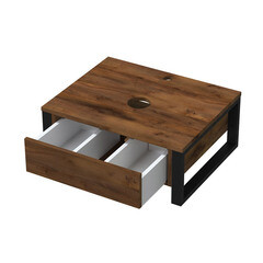 Тумба под раковину со столешницей 1Marka Roy 60 см подвесная дерево/коричневая (Ц0000026168/88406) - фото 3