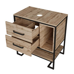 Тумба под раковину 1Marka Grunge Loft 80 см напольная дуб вотан (Ц0000005442/56447) - фото 6