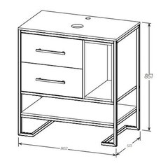 Тумба под раковину 1Marka Grunge Loft 80 см напольная дуб вотан (Ц0000005442/56447) - фото 2