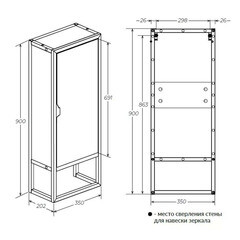 Пенал 1Marka Grungle Loft 35 см подвесной/напольный правый дуб вотан - фото 3