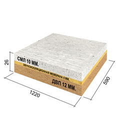 Панель звукоизоляционная Ruspanel RPG Comfort plus СМЛ 26х590х1220 мм - фото 3