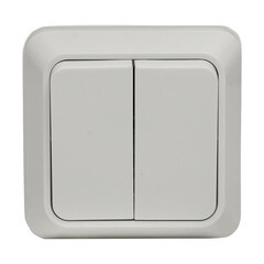 Выключатель EKF Рим двухклавишный накладной белый (ENV10-023-10) - фото 1