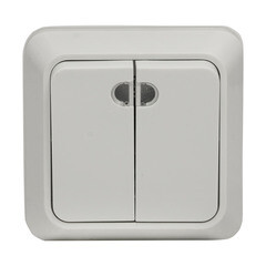 Выключатель EKF Рим двухклавишный накладной белый (ENV10-123-10) - фото 1