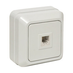 Розетка телефонная EKF Рим накладная белая RJ11 (ENT01-034-10) - фото 2