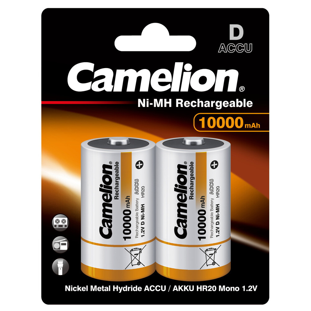 Изображение товара Аккумулятор Camelion D 1,2 В 10000 мАч металл (2 шт.) — для игрушек, устройств, консоли