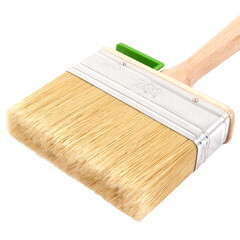 Кисть плоская натуральная щетина деревянная ручка Wenzo Wood 100х25 мм для эмалей и лаков на алкидной основе - фото 3