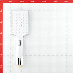 Лейка для душа 80х110 мм 1 режим без шланга пластик хром/белая (793137) - фото 4