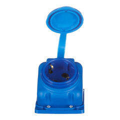 Розетка штепсельная Svet одинарная с заземлением IP44 угловая синяя - фото 4