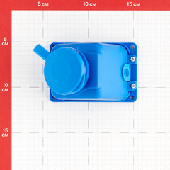 Розетка штепсельная Svet одинарная с заземлением IP44 угловая синяя - фото 2