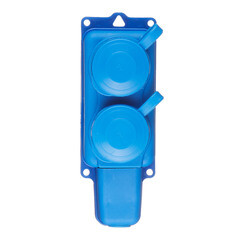 Розетка штепсельная Svet двойная с заземлением IP44 настенная синяя - фото 4