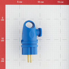 Вилка штепсельная Svet с заземлением IP44 угловая синяя - фото 3