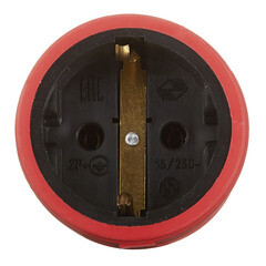 Розетка штепсельная Svet одинарная с заземлением IP20 красная - фото 5