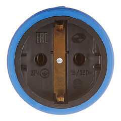 Розетка штепсельная Svet одинарная с заземлением IP20 синяя - фото 4