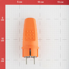 Вилка штепсельная UNIVersal с заземлением IP44 оранжевая - фото 2