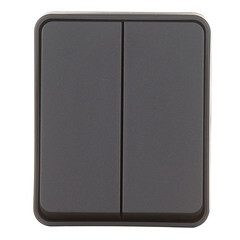 Изображение товара Выключатель Systeme Electric AtlasDesign Profi54 двухклавишный накладной антрацит (ATN544051)