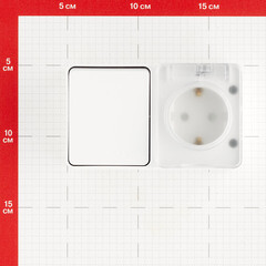 Блок выключатель и розетка Systeme Electric AtlasDesign Profi54 одноклавишный накладной белый (ATN540170) - фото 3