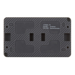 Блок выключатель и розетка Systeme Electric AtlasDesign Profi54 двухклавишный накладной антрацит (ATN544074) - фото 2