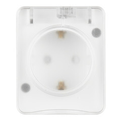 Розетка Systeme Electric AtlasDesign Profi54 накладная белая со шторками с крышкой (ATN540145) - фото 1