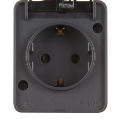 Розетка Systeme Electric AtlasDesign Profi54 накладная антрацит со шторками с крышкой (ATN544045) - фото 3