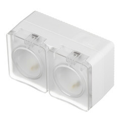 Розетка Systeme Electric AtlasDesign Profi54 накладная белая со шторками с крышкой (ATN540126) - фото 2