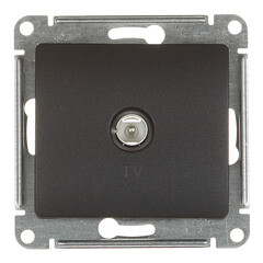 Розетка телевизионная Systeme Electric Glossa встраиваемая антрацит (GSL000793) - фото 1