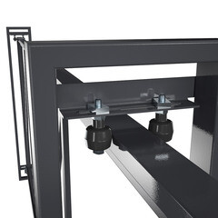 Ворота откатные каркас с комплектом под автоматику Премиум 5х2 м с калиткой графитовый серый RAL 7024 правые - фото 4