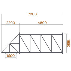 Ворота откатные каркас с комплектом под автоматику Премиум 4,5х2 м графитовый серый RAL 7024 правые - фото 5