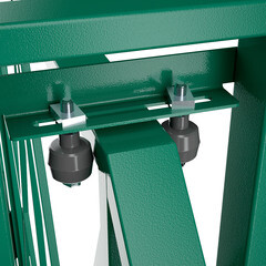 Ворота откатные каркас с комплектом под автоматику Премиум 5х2 м с калиткой зеленые RAL 6005 левые - фото 6