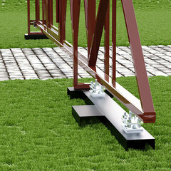 Ворота откатные каркас с комплектом под автоматику Премиум 5х2 м коричневые RAL 8017 левые - фото 2