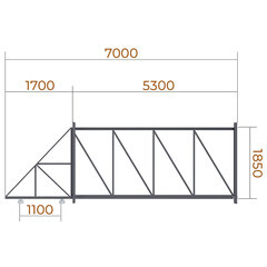 Ворота откатные каркас с комплектом под автоматику Премиум 5х2 м графитовый серый RAL 7024 правые - фото 7