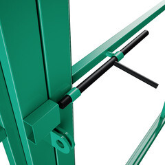 Ворота распашные каркас со столбами 3,5х1,85 м с калиткой зеленые RAL 6005 - фото 4