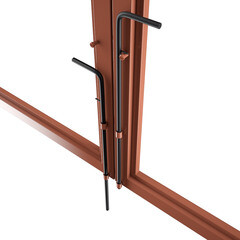 Ворота распашные каркас со столбами 4х1,85 м с калиткой коричневые RAL 8017 - фото 5