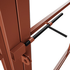 Ворота распашные каркас со столбами 4х1,85 м с калиткой коричневые RAL 8017 - фото 6