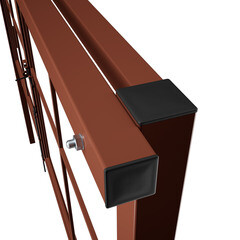 Ворота распашные каркас со столбами 4х1,85 м с калиткой коричневые RAL 8017 - фото 7