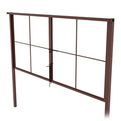 Ворота распашные каркас со столбами 3,5х1,85 м коричневые RAL 8017 - фото 1