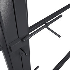 Ворота распашные каркас со столбами 4х1,85 м с калиткой графитовый серый RAL 7024 - фото 6