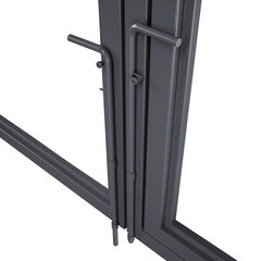 Ворота распашные каркас со столбами 4х1,85 м с калиткой графитовый серый RAL 7024 - фото 2