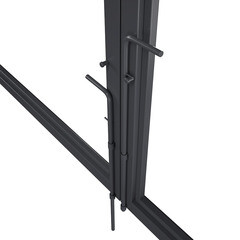 Ворота распашные каркас со столбами 4х1,85 м с калиткой графитовый серый RAL 7024 - фото 5