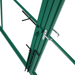 Ворота распашные каркас со столбами 3,5х1,85 м с калиткой зеленые RAL 6005 - фото 7