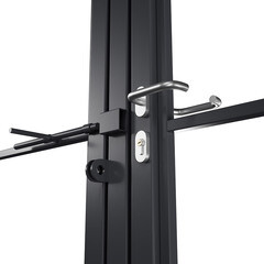 Ворота распашные каркас со столбами 4х1,85 м с калиткой графитовый серый RAL 7024 - фото 3